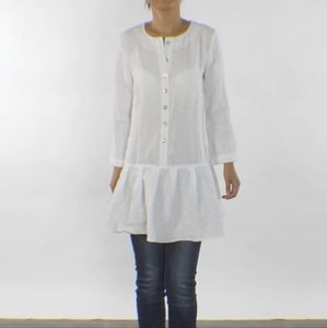 Linen Shed Drop Waist Linen Dress